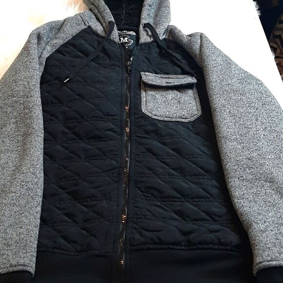 MACHINE 71 Mens‎ Black /Gray Fleece Jacket S - Picture 3 of 7